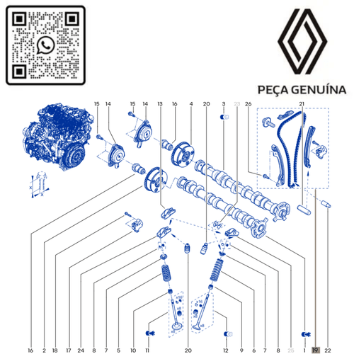 RN 15323R 130C15323R KIT CORRENTE DE DISTRIBUI€AO 1.0 12V H5D KAPTUR - 3